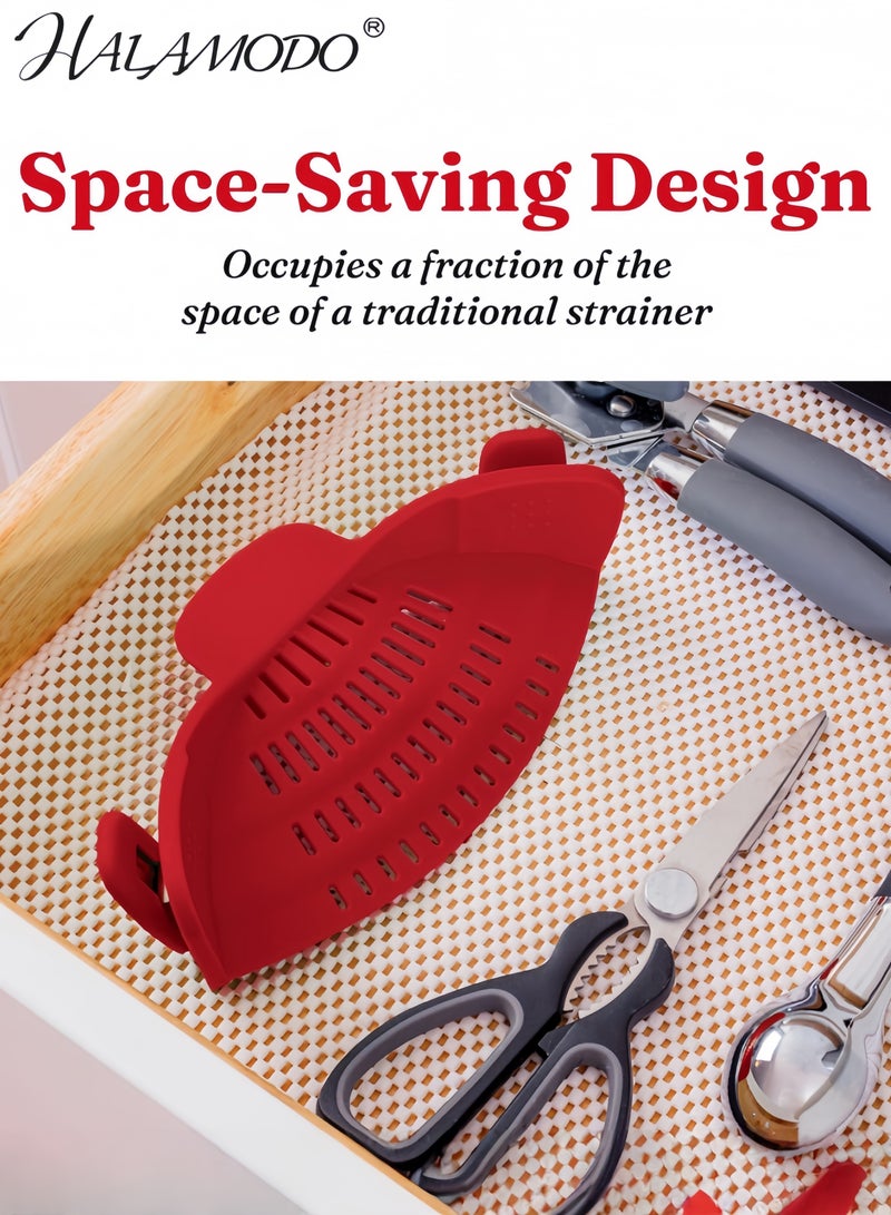 هالامودو مشبك مصفاة سيليكون أحمر، مقاس 23 × 7 × 13 سم. - Image 4