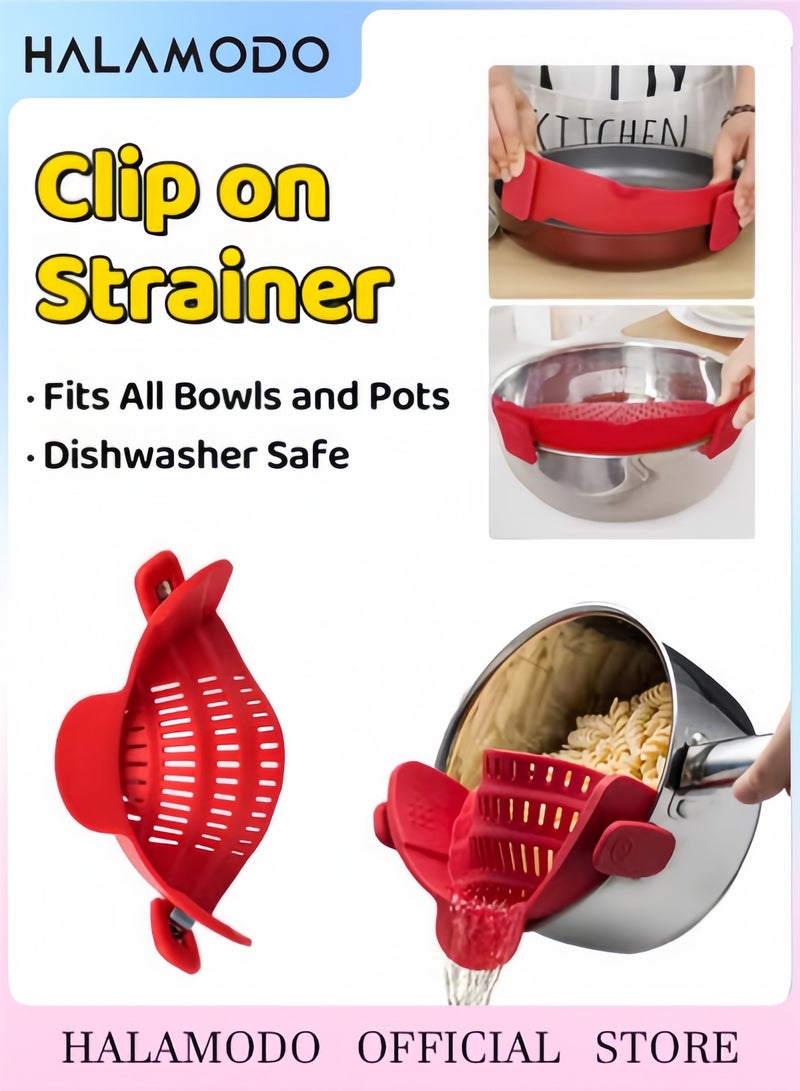 هالامودو مشبك مصفاة سيليكون أحمر، مقاس 23 × 7 × 13 سم. - Image 1