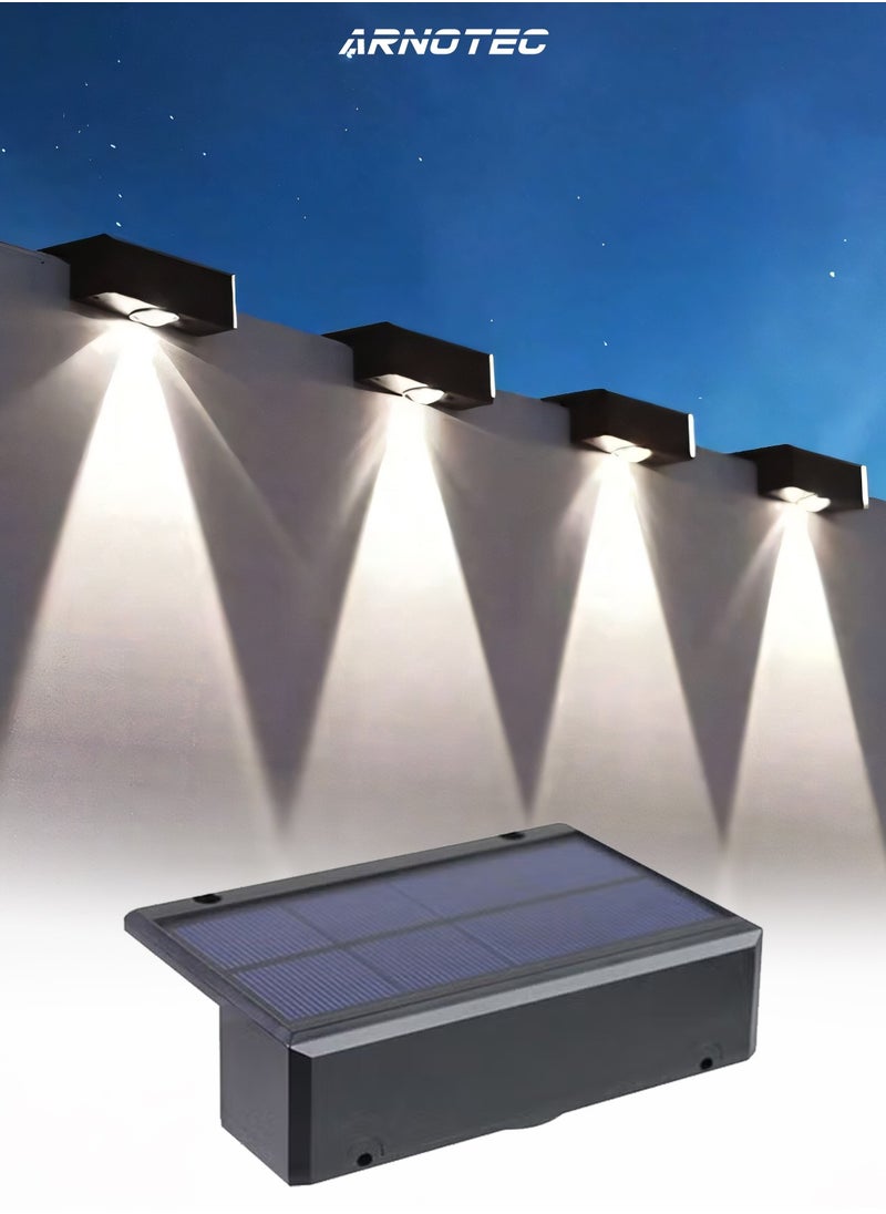 ARNOTEC Super bright solar wall lamp outdoor garden yard layout wall lamp home courtyard atmosphere lamp（White light）1 Pack  - Image 1