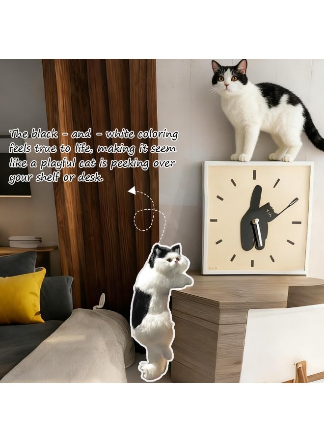 فاييت زينة قطة سوداء معلقة، زينة واقعية على شكل قطة مخملية ناعمة، مصنوعة من فرو صناعي ناعم وغطاء متين، هدية لطيفة للمنزل والمكتب والرف والسيارة ومحبي القطط. - Image 2