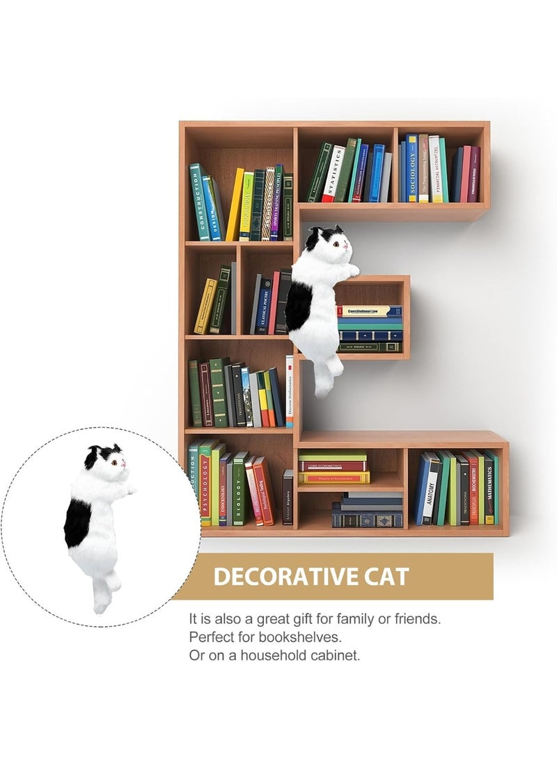 فاييت زينة قطة سوداء معلقة، زينة واقعية على شكل قطة مخملية ناعمة، مصنوعة من فرو صناعي ناعم وغطاء متين، هدية لطيفة للمنزل والمكتب والرف والسيارة ومحبي القطط. - Image 4