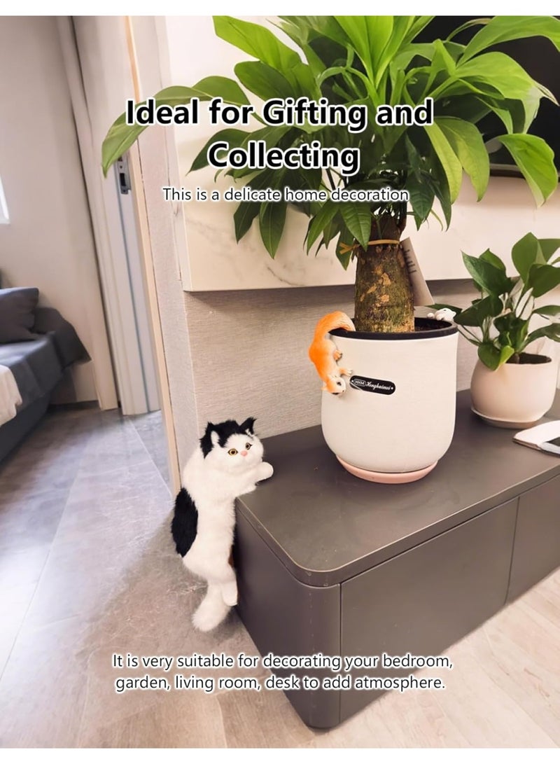 فاييت زينة قطة سوداء معلقة، زينة واقعية على شكل قطة مخملية ناعمة، مصنوعة من فرو صناعي ناعم وغطاء متين، هدية لطيفة للمنزل والمكتب والرف والسيارة ومحبي القطط. - Image 5