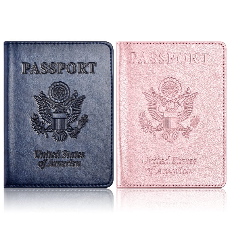 Eoehro Passport Holder for Travel Essentials-2Pack, Passport Wallet Cover Case for Travel Must Haves Accessories,Passport Book Holders for Women and Men - Image 1