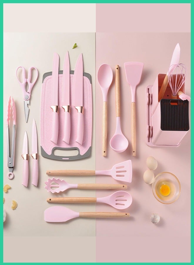 19‑Piece Premium Silicone Kitchen Utensil Set with Holder – Heat‑Resistant Non‑Stick Tools  - Image 3