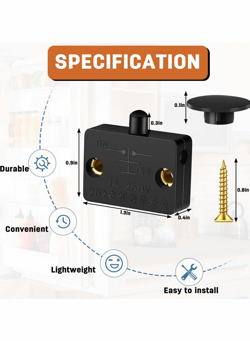 SYOSI Door Button for Closet Light, 12pcs Cabinet Lamp Button Automatic Door Button Touch Switch for Wardrobe Applicable  - Image 2