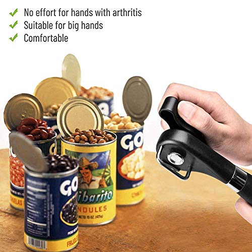RICKUNCL Can Opener Smooth Edge Manual, Can Opener Handheld, No Sharp Edges, Easy Turn Knob & Comfortable Non-slip Handle, Safe Side Cut Can Opener for Seniors - Image 5