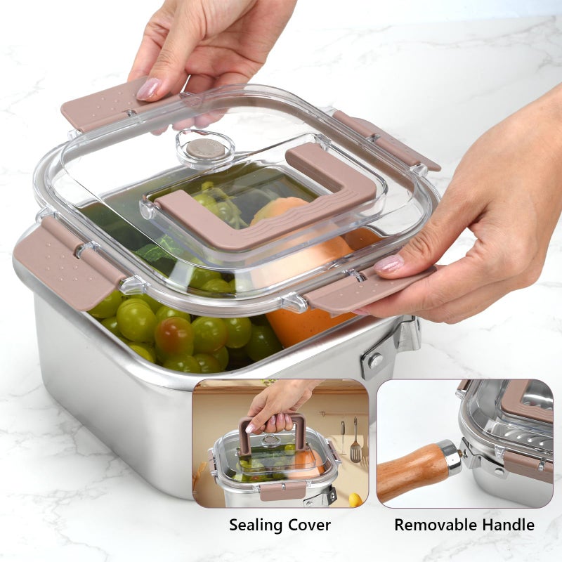BSDLZCH Stainless Steel Deep Fryer, Square Frying Pot with Basket and Lid Portable Deep Frying Pan with Handle Oil Strainer Pot Multifunctional Deep Fryer for Frying Fish Chicken and Fries - Image 3
