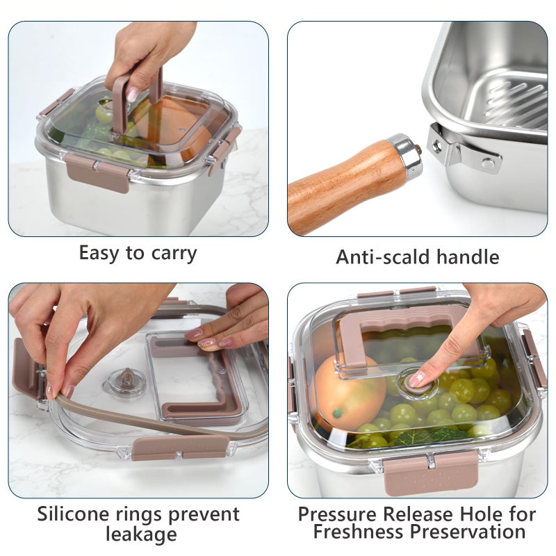 BSDLZCH Stainless Steel Deep Fryer, Square Frying Pot with Basket and Lid Portable Deep Frying Pan with Handle Oil Strainer Pot Multifunctional Deep Fryer for Frying Fish Chicken and Fries - Image 5