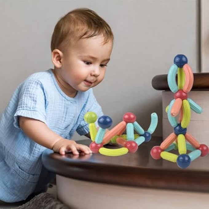 MAGNETIC STICKS AND BALLS SET  100 PIECES BUILDING TOYS FOR KIDS, 6-COLOR MAGNET RODS AND BALLS CONSTRUCTION BLOCKS, STEM EDUCATIONAL CREATIVE TOY FOR TODDLERS AND CHILDREN - Image 5