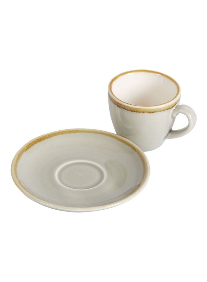 شاربدو فنجان قهوة وصحن من كيلن أبيض 80ملليلتر - Image 5