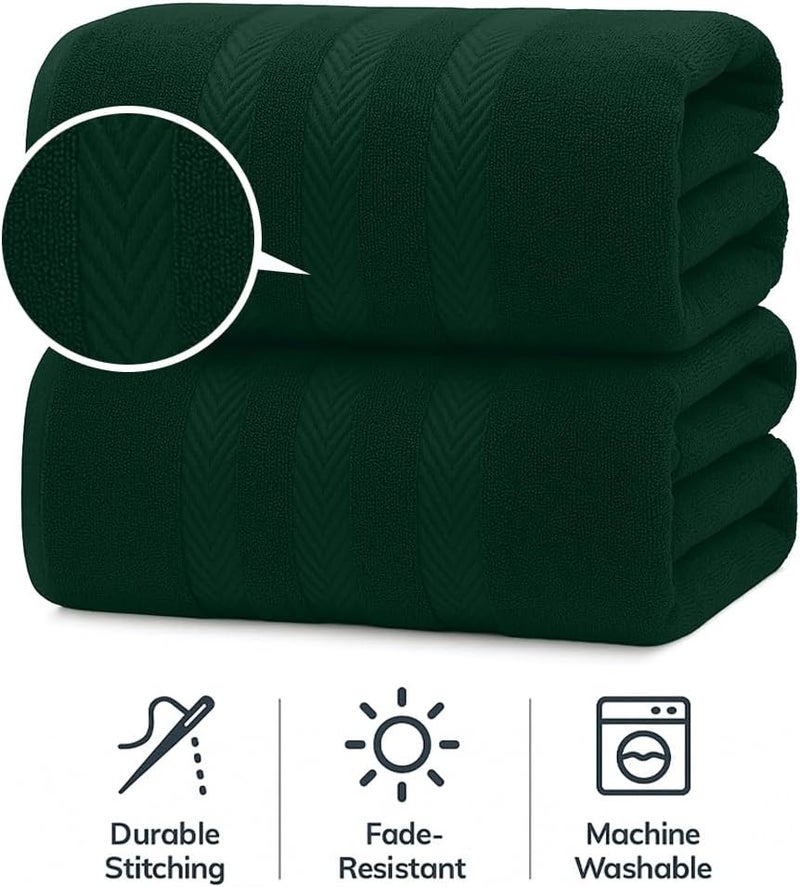 Riverside Pack of 2 Extra Large Bath Sheets 35 x 70 Inches - 100% Ring Spun Cotton Hotel Quality Oversized Bath Towels - Super Soft, Highly Absorbent & Quicker to Dry - Hunter Green - Image 3
