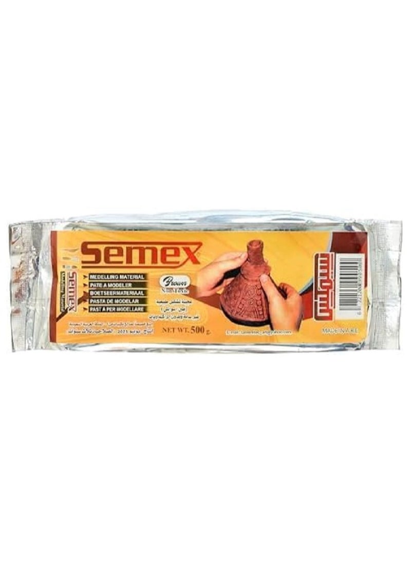 Semex Aswany modeling clay - modeling clay - for artistic works, brown color - 1 piece (half a kilogram each), 500 grams  - Image 1