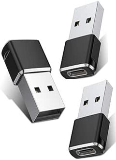 Generic Generic USB C Female to USB Male Adapter (3 Pack), Type C to A Charger Cable Adapter for iPhone 11 12 Mini Pro Max, Air pods iPad, Samsung Galaxy Note 10 S20 S21 Google Pixel 5 4 3, PC (Black) 