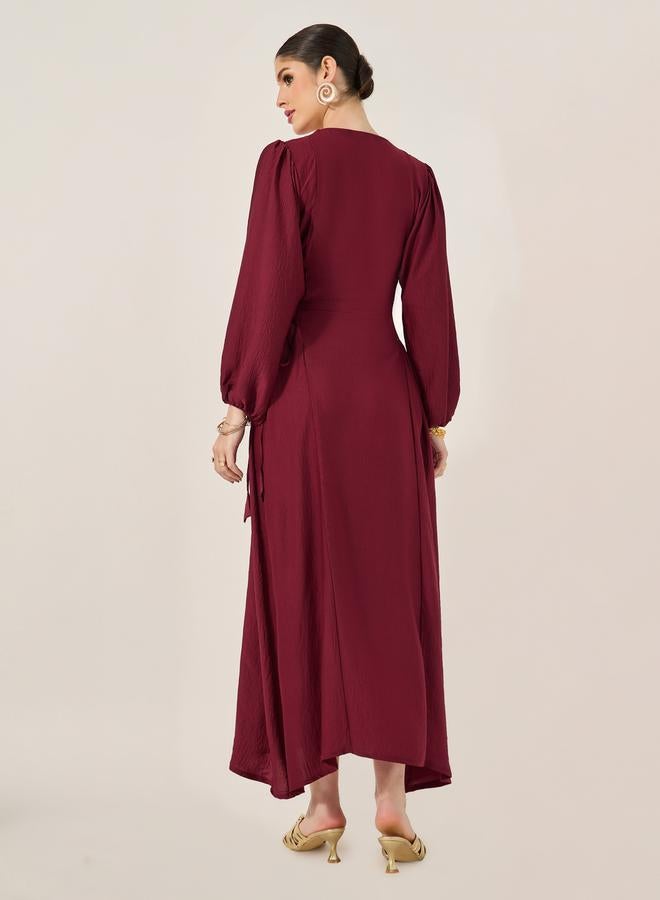 ستايلي جلابية مطرزة بياقة مربعة وأكمام بالون - Image 5