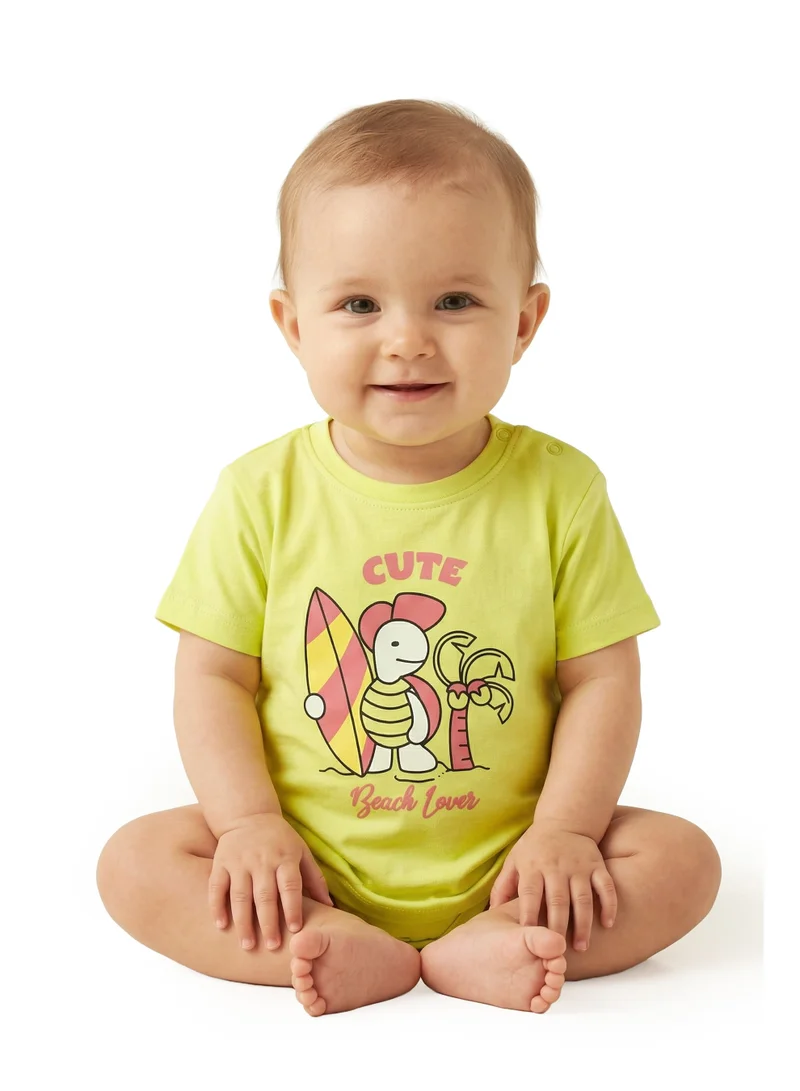 ايكو Infant Girls “Cute Beach Lover” Printed Cotton T-Shirt