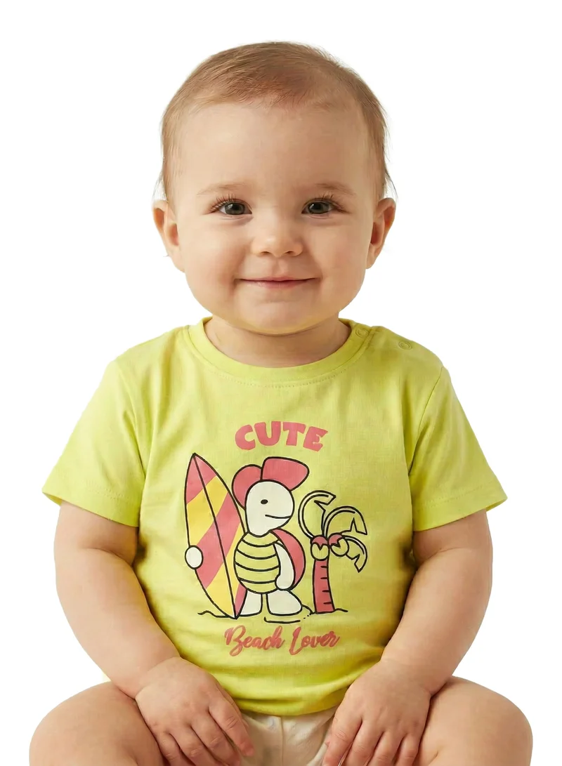 ايكو Infant Girls “Cute Beach Lover” Printed Cotton T-Shirt