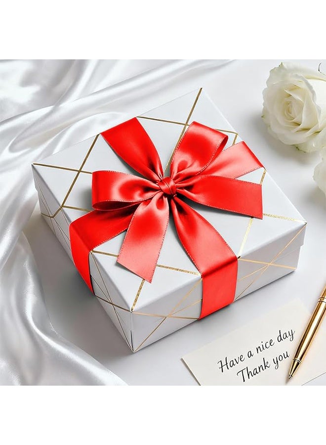 YJ Red Ribbon, 25 Yards of Solid Color Satin Ribbon, perfect for gift wrapping, wreath decoration, bow making, DIY crafts, sewing projects, and wedding parties. - Image 3