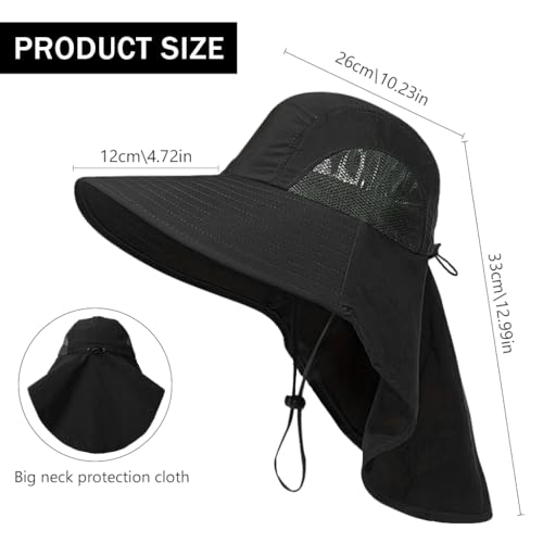 Gustave® Hat for Men, UPF 50+ Protection Wide Brim & Neck Flap Bucket Hat, Breathable Mesh, Adjustable Fit, Windproof Strap - Fashionable & Durable for Hiking, Fishing, Gardening - Image 2