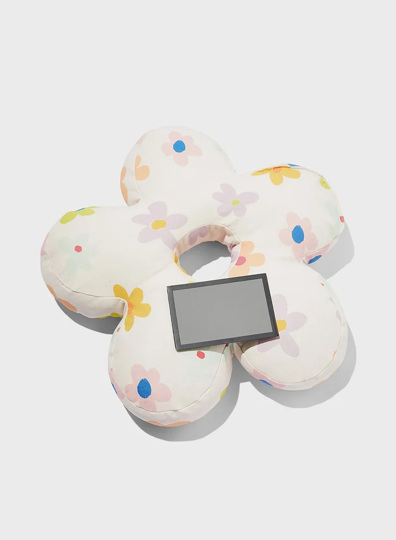 Typo Sorbet Pastel Drawn Daisy Canvas Cushion