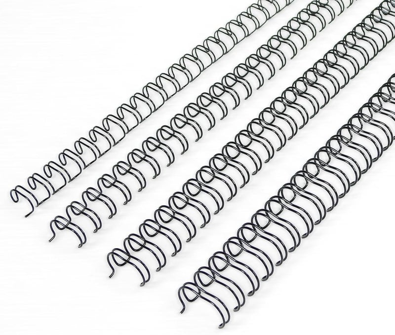 RAYSON Double Loop Binding Wires, Mixed Sizes (1/4", 5/16", 3/8", 7/16"), 3:1 Pitch 32-Loop Black, Pack of 96 - Image 1