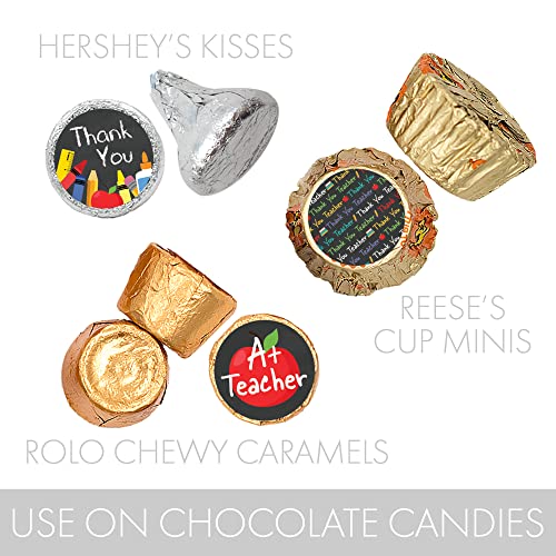 DISTINCTIVS Teacher Appreciation Chocolate Kisses Candy Stickers - Thank You Teacher Stickers - 180 Count - Image 4