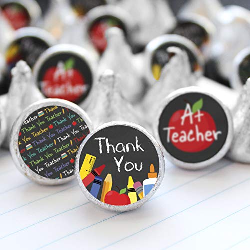 DISTINCTIVS Teacher Appreciation Chocolate Kisses Candy Stickers - Thank You Teacher Stickers - 180 Count - Image 2