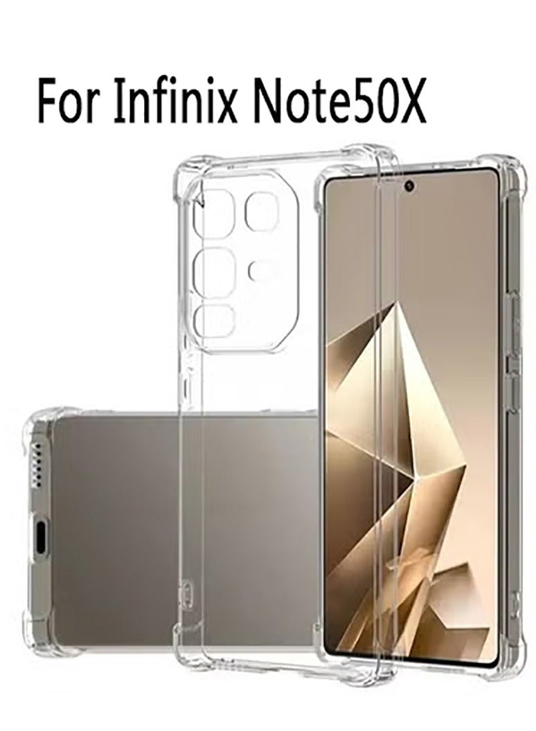 Case Soft Silicone Clear Phone Cover For Infinix Note50X Four Corner Anti Fall Protect Bumper  - Image 1