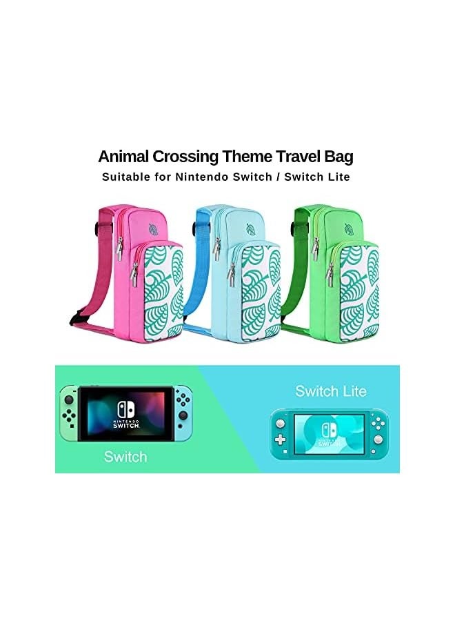 PROMASS Switch Bag, Travel Bag Compatible with Nintendo Switch & Switch Lite - Shoulder Bag Travel Case Cute Portable Carrying Backpack for Animal Crossing Games Accessories Console & Dock Charger - Blue - Image 2