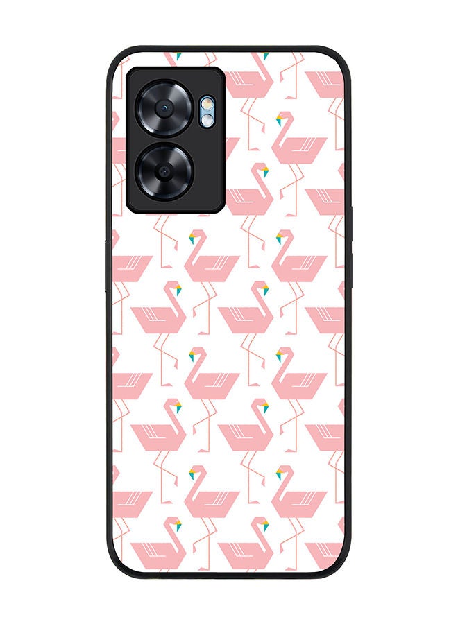 Stylizedd Rugged Black edge case for Oppo A57 Slim fit Soft Case Flexible Rubber Edges Anti Drop TPU Gel Thin Cover - Feminine Flamingos - Image 1