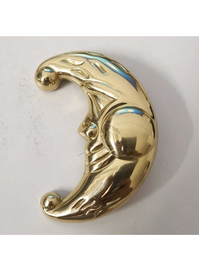 Qijoys Drawer Knobs Brass Sun Moon Decoration - Antique Brass Cabinet Knobs & Pulls for Kitchen, Bathroom, Dresser, Wardrobe - Easy Install (Golden) - Image 4