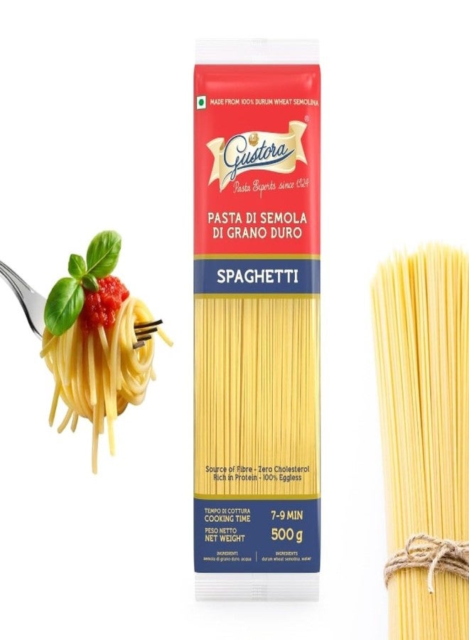 Gustora Spaghetti Pasta Combo, 1 KG I Italian Spaghetti Pasta Combo Set I Made of Durum Wheat Semolina I Vegetarian I Tasty & Healthy I No Trans-fat I Rich in Protein I Cooking Time 10 Min (500gX2) - Image 2