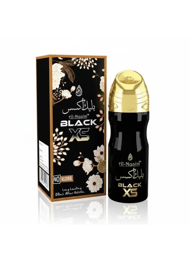 Al Nuaim Black XS 20 ml | Alcohol-Free Attar | Long-Lasting Unisex Perfume