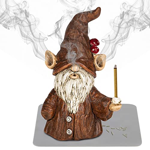 Gnome Incense Holder for Sticks Incense Cone Burner Ornaments Gnome Decor for Desk Unique Gnome Gifts for Women Men