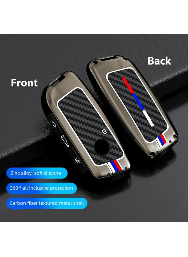 سايكفو غطاء مفتاح سيارة BMW مع سلسلة مفاتيح - حافظة مفاتيح سيارة فلورية من سبائك الزنك، متوافقة مع BMW الفئة السابعة (740i، 735i)، I7، إلخ. - واقي مفتاح ذكي (D) - Image 2