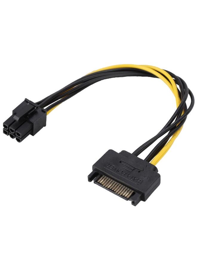 Thoraya 20cm 6pin to 15pin Conversion Cable Graphics Card Outside Line Hard Disk Power Supply Wire  - Image 1