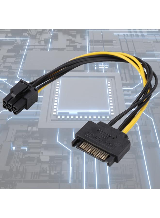20cm 6pin to 15pin Conversion Cable Graphics Card Outside Line Hard Disk Power Supply Wire