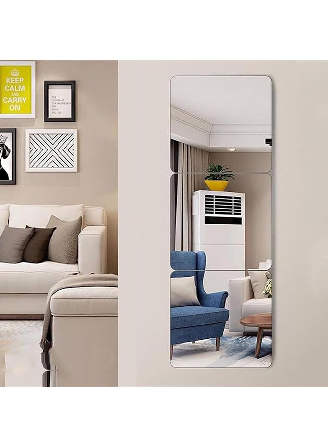 The Bros 3 Pcs Square Mirror Sheet, Each 30 cm x 30 cm, 2 mm Thickness, Self-Adhesive Frameless Wall Mounted Mirror for Home Office Bedroom Living Room Bathroom Door Gym - Image 1