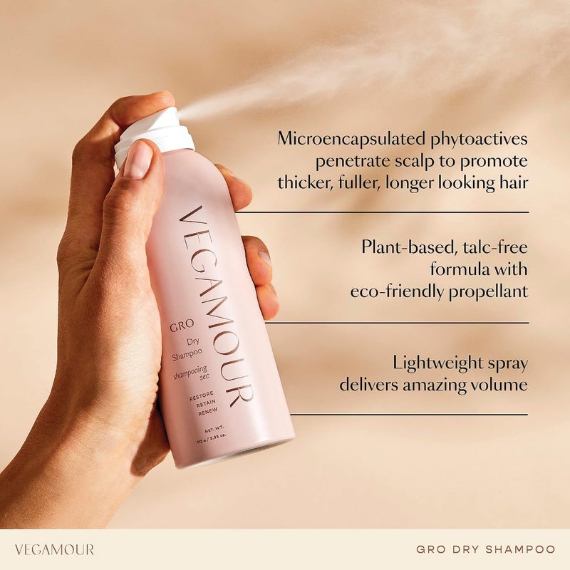 VEGAMOUR GRO Dry Shampoo Travel Size, Volumizing Dry Shampoo Spray Formulated Without Benzene, Supports Thicker Fuller Looking Hair, Natural Citrus Scent, 1.8 oz - Image 4