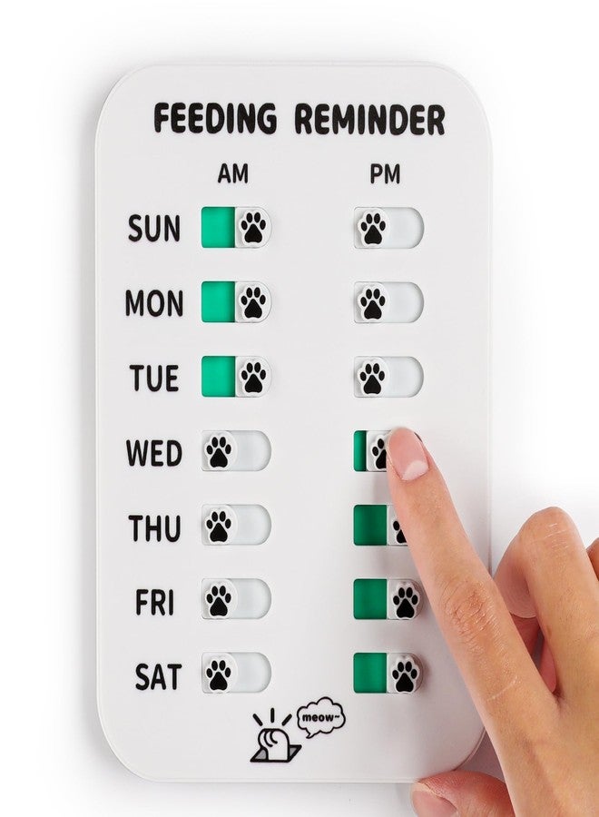 YAUYIK Dog Feeding Reminder, Puppy Feeding Schedule Chart, AM/PM Daily Indication Chart Feed/Walk Your Pets, Helps You to Track Pet Feeding & Walking (White) - Image 1