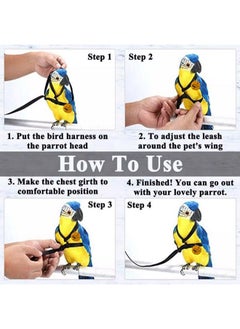 Sage Square Bird Harness With Lease, Reusable Washable For Pet Provide Balance Skills, Attention, Exercise, Fun For Quakers, Senegals, Doves, Medium Parakeets, Rainbow Lorikeets (Random, Extra Small)  - Image 2