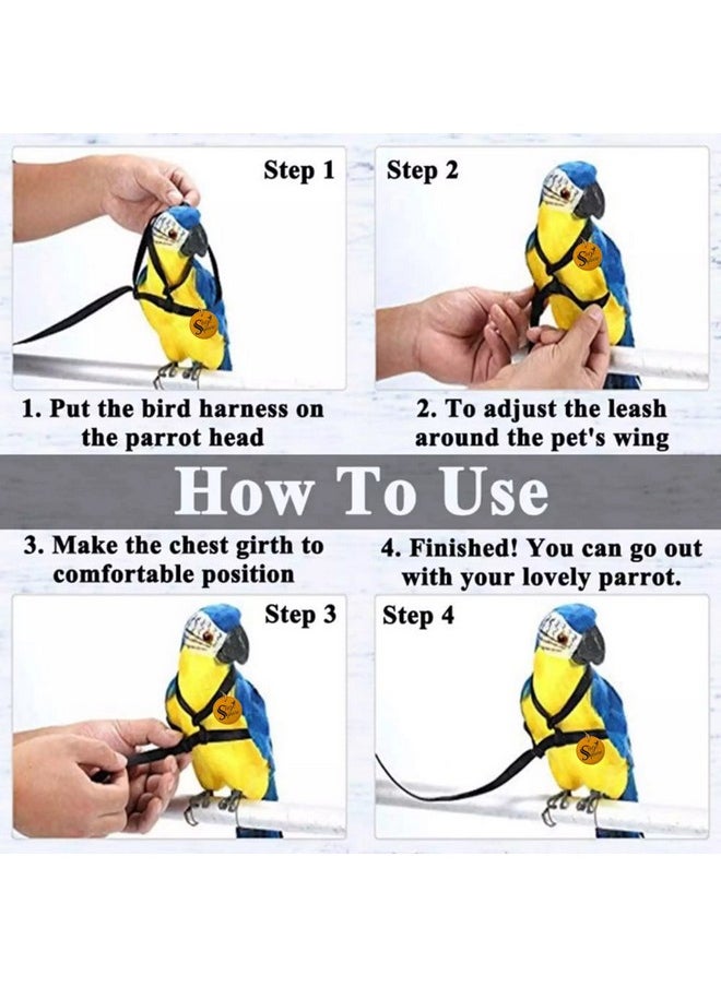 Sage Square - Bird Harness With Lease, Reusable Washable For Pet Provide Balance Skills, Attention, Exercise, Fun For Quakers, Senegals, Doves, Medium Parakeets, Rainbow Lorikeets (Random, Extra Small) - Image 1