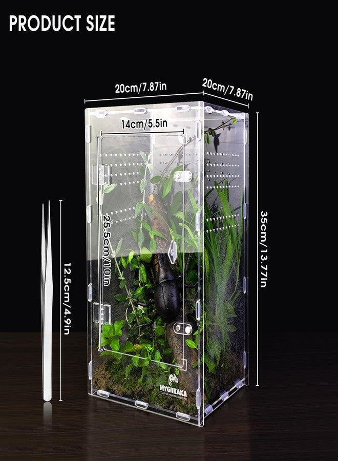 MYGIIKAKA Reptile Terrarium Aquarium Breeding Tank, 13.78" x 7.48" x 7.87" Acrylic Tarantula Enclosure Feeding Box Insect Habitat for Tarantula Spider Snake Lizard Hermit Crab Insect - Image 2