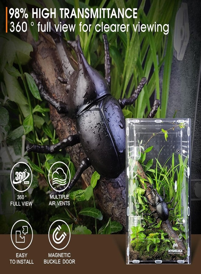 MYGIIKAKA Reptile Terrarium Aquarium Breeding Tank, 13.78" x 7.48" x 7.87" Acrylic Tarantula Enclosure Feeding Box Insect Habitat for Tarantula Spider Snake Lizard Hermit Crab Insect - Image 4