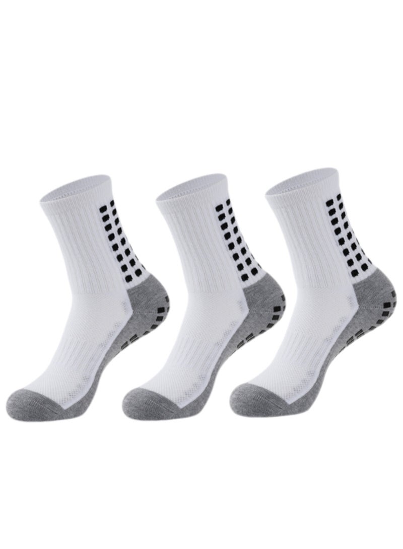 Kenzs 3 Pairs of Football Anti-Slip Socks Gel Socks for Men Women Kids Anti-Slip Football Socks Suitable for Football Basketball Yoga - Image 1