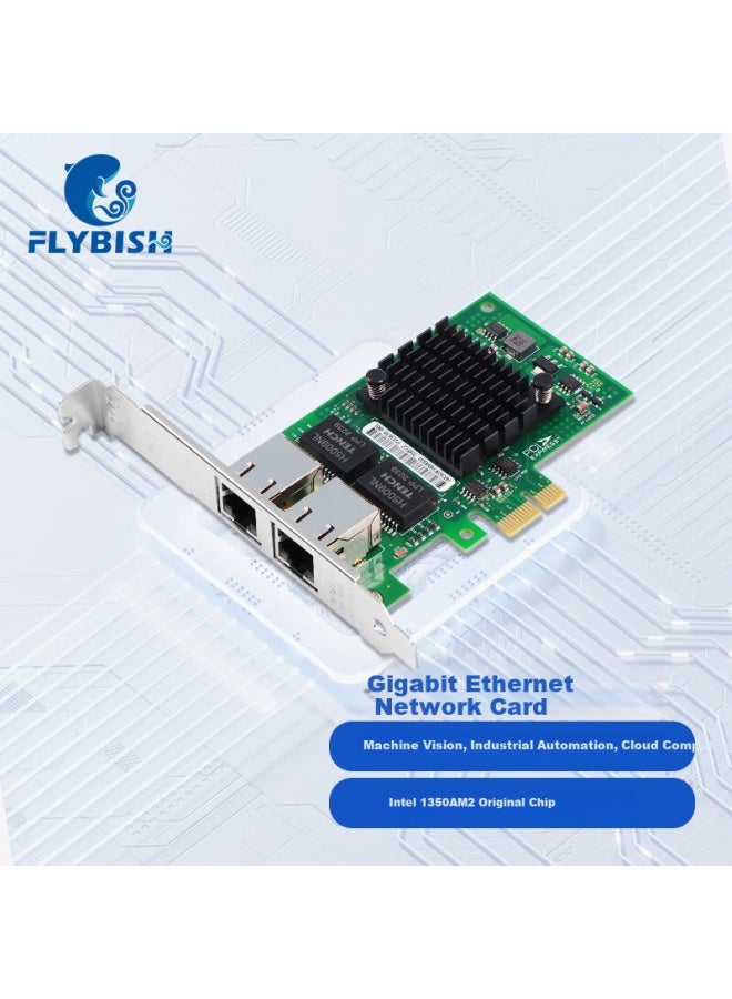 Flybish Na350-t2m Dual-port Gigabit Pci-e X1 Server Network Card I350-t2 Machine Vision Industrial Camera 1000m Network Card