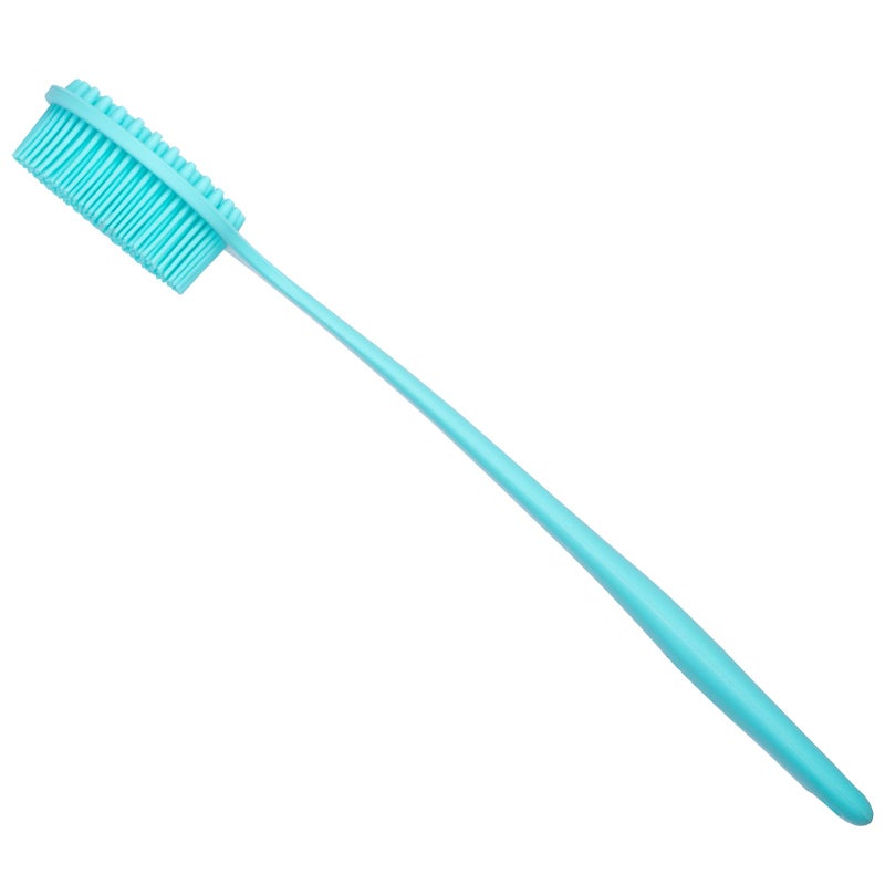 DNC Silicone Back Scrubber for Shower, Soft Bath Body Brush with Long Handle (Blue) - Image 4