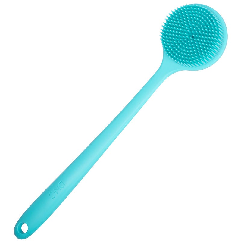 DNC Silicone Back Scrubber for Shower, Soft Bath Body Brush with Long Handle (Blue) - Image 1