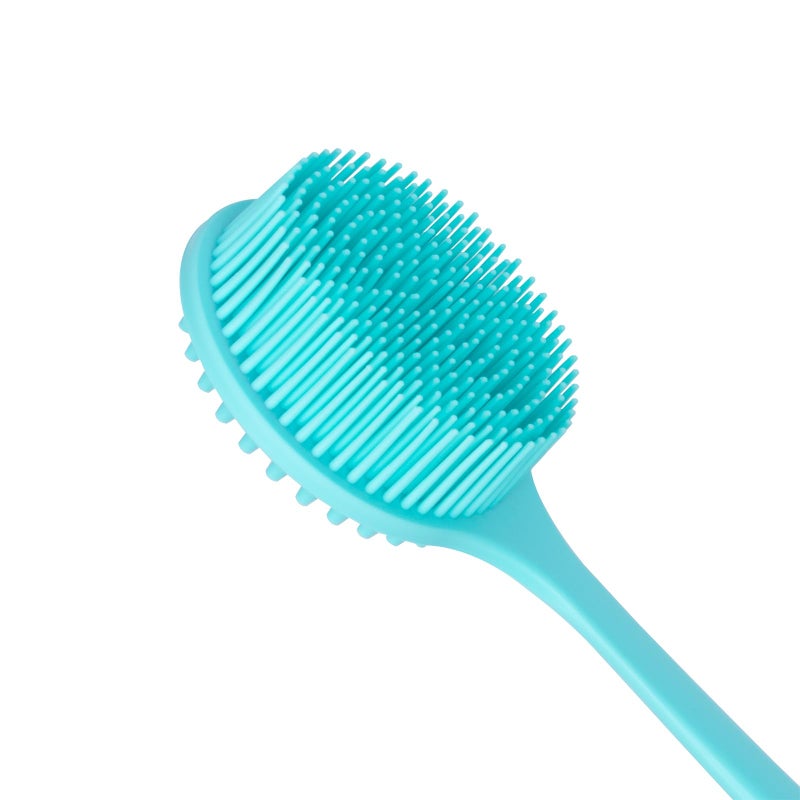 DNC Silicone Back Scrubber for Shower, Soft Bath Body Brush with Long Handle (Blue) - Image 5
