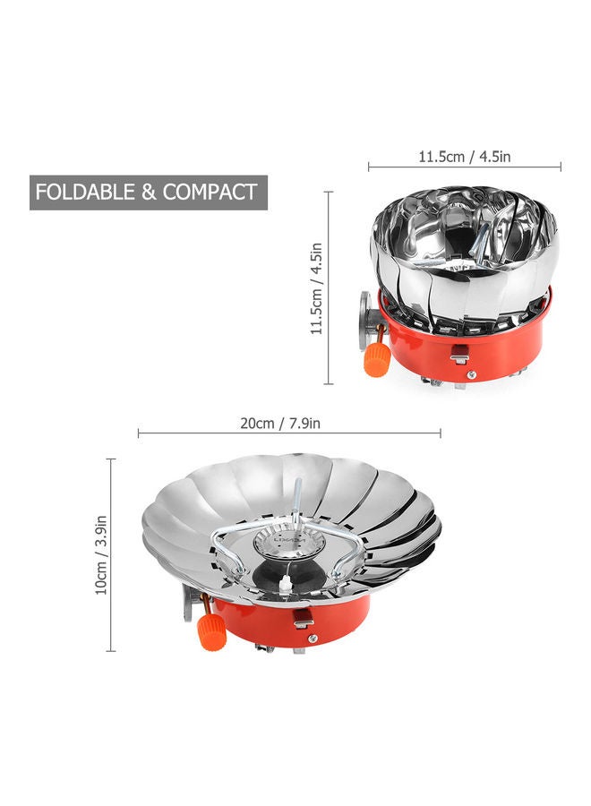 إسكدنيا موقد غاز بإشعال بيزو مضاد للرياح وقابل للطي للاستخدام في الأماكن الخارجية متعدد الألوان 14.5 x 12 x 14.5سم - Image 3