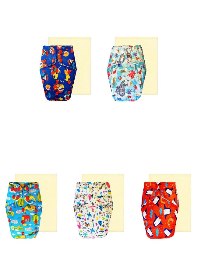 Dumbledo Elite Cloth Diaperwith Magical Soaker (Pack of 5) | Soft & Gentle | Breathable | Easy to Clean | Perfect for Indian Summers | 3 Months - 3 Years | Unisex Baby - Image 1